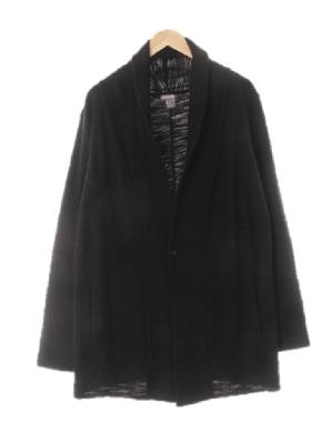 h&m 블랙 면혼방 숄카라루즈헤어리가디건
