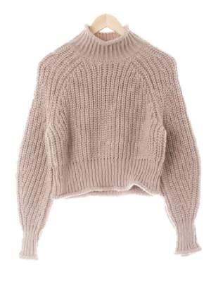 h&m 모카 울혼방 나그랑짜임골지크롭터틀스웨터