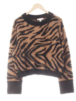 h&m 브라운블랙 지브라 오버핏배색소프트스웨터
