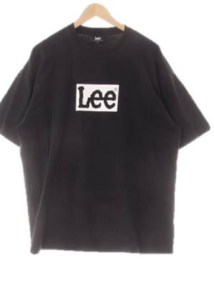 Lee 블랙 프린팅 면 중앙로고반팔티