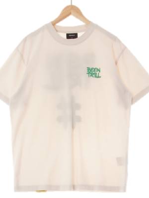 beentrill 샌드아이보리 면혼방 그래피티로고반팔티