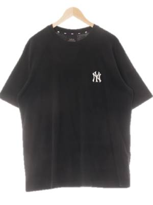MLB 블랙 프린팅 면 NY루즈크루넥반팔티