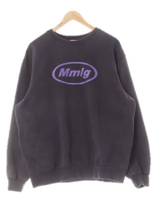 mmlg 인디네이비 프린팅 면 빅로고루즈스웨트셔츠