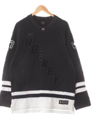 질스튜어트 블랙 면혼방 hockey넘버17맨투맨티