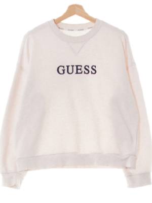 Guess 멜란지오트밀그레이 면혼방 중앙로고숏맨투맨