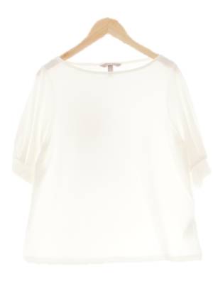h&m 아이보리 핀턱반소매보트넥티