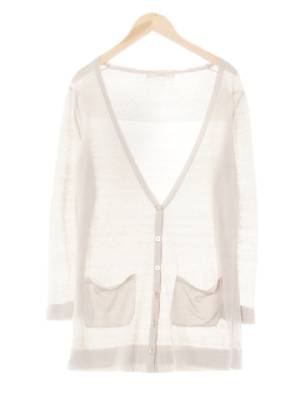 bcbg 라이트그레이 라이트펀칭라인롱가디건 