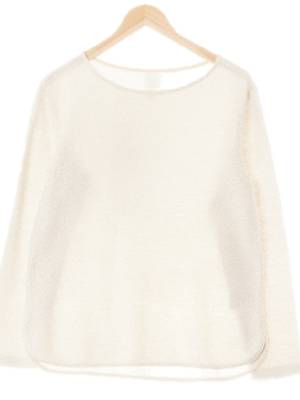 h&m 퍼미스스톤오트밀 면혼방 버클조직니트티