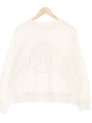 h&m 아이보리 면혼방 톤온톤서클레터링맨투맨