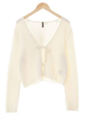 h&m 아이보리 헤어리리본여밈가디건