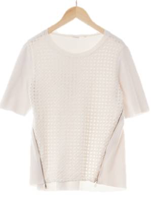 elietahari 화이트 데이지레이스패턴 면 사이드지퍼반팔티