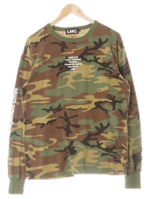 lmc 카키 카모플라쥬 면혼방 레터링라운드티셔츠