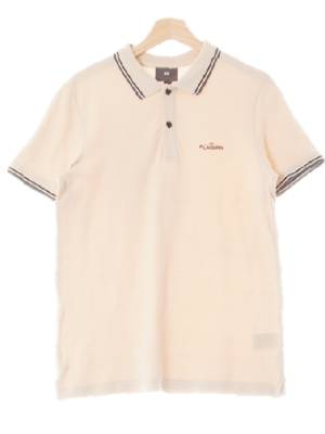h&m 베이지 프린팅 면 레터배색반팔카라티