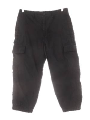 gu 블랙 면 카고조거8부팬츠