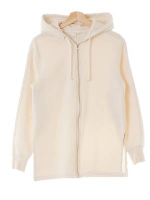 h&m 아이보리 면혼방 슬릿후드집업