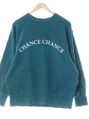 chancechance 비스케이그린 면 로고아치레터링맨투맨