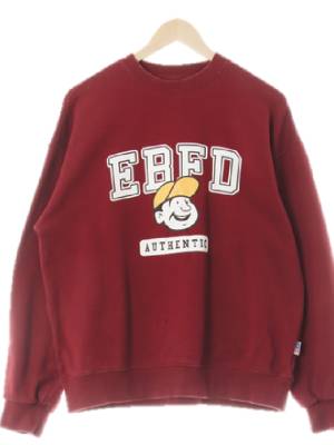 ebbetsfield 버건디 면 로고프린팅맨투맨