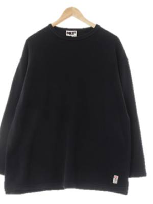 dkny 블랙 면 심플하단로고패치맨투맨
