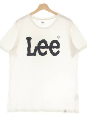 Lee 화이트 면 빅로고라운드반팔티