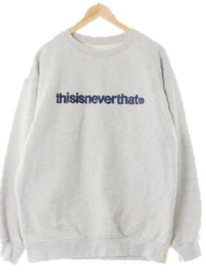 thisisneverthat 멜란지그레이 면 중앙로고기모스웨트셔츠