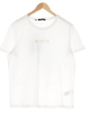Guess 화이트 면 엠보로고반팔티