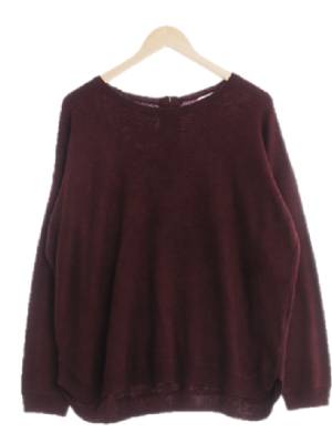 h&m 버건디 울혼방 드롭숄더보카시루즈니트