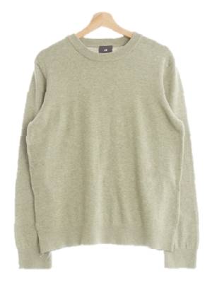 h&m 라이트멜란지카키 면 크루넥시보리니트
