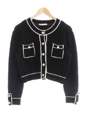 mixxo 블랙 포켓니트가디건