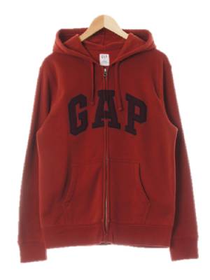 gap 파이어월레드 면혼방 빅패치로고스웨트후드집업