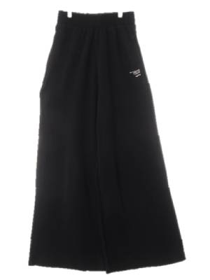 Guess 블랙 면혼방 와이드플레어트레이닝팬츠