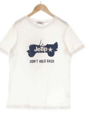 지프 화이트 프린팅 면 Don'tholdback반팔티