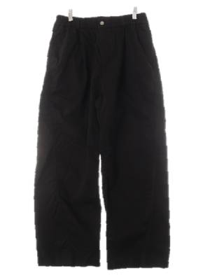 Drawfit 블랙 면혼방 핀턱릴렉스팬츠