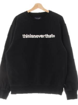 thisisneverthat 블랙 면 중앙레터링로고스웨트셔츠