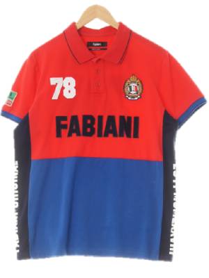 fabiani 크림슨플레임레드블루 면혼방 멀티패치파비아니반팔카라티 