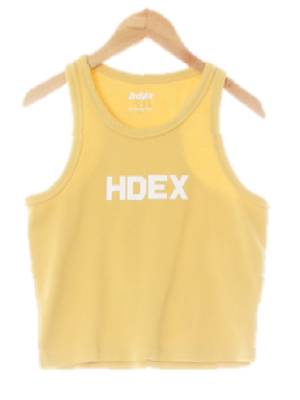 hdex 골든로드옐로우 면혼방 로고슬리브리스크롭티 