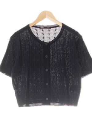 mixxo 다크네이비 크롭꽈배기반팔가디건 