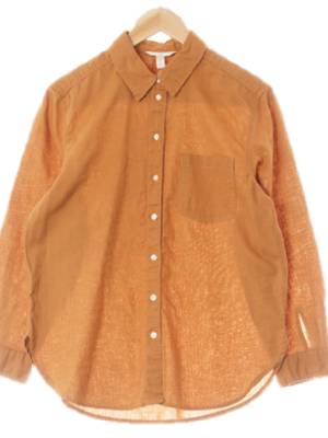 h&m 수단브라운 린넨혼방 싱글포켓베이직셔츠 