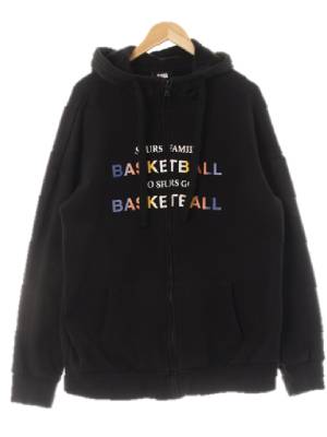 NBA 블랙 프린팅 면혼방 옴브레레터링스웨트후드집업 