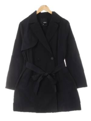 mixxo 네이비 면혼방 플랩타이더블트렌치코트 