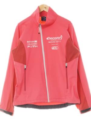 디스커버리 드라이로즈핑크 프린팅 레터링하이넥투톤스포츠집업