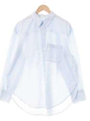 h&m 스카이웨이블루 면 루즈빅포켓셔츠