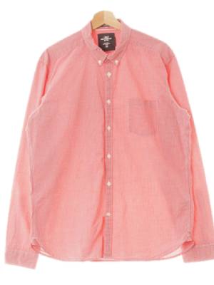 h&m 레드 체크 면 오각포켓피티드셔츠