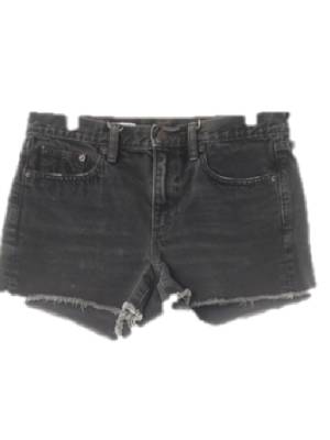 gap 다크그레이 데님 프린지커팅슬림숏진 