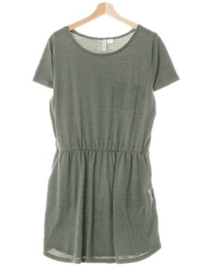 h&m 로렐리스그린 비스코스혼방 싱글포켓반팔원피스 