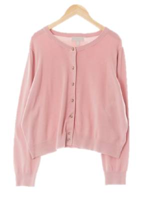 h&m 모브딥핑크 비스코스혼방 라운드넥크롭베이직가디건 