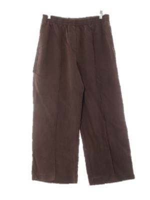 h&m 브라운 린넨혼방 와이드핏센터핀턱팬츠 