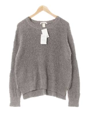 h&m 다크그레이 면혼방 보카시골지슬릿스웨터