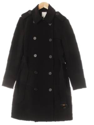 h&m 블랙 견장롱더블버튼트렌치코트