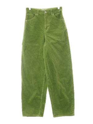 h&m 연두 골덴 커브라인리브드팬츠