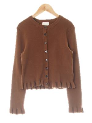 h&m 브라운 울혼방 프릴밑단골지가디건